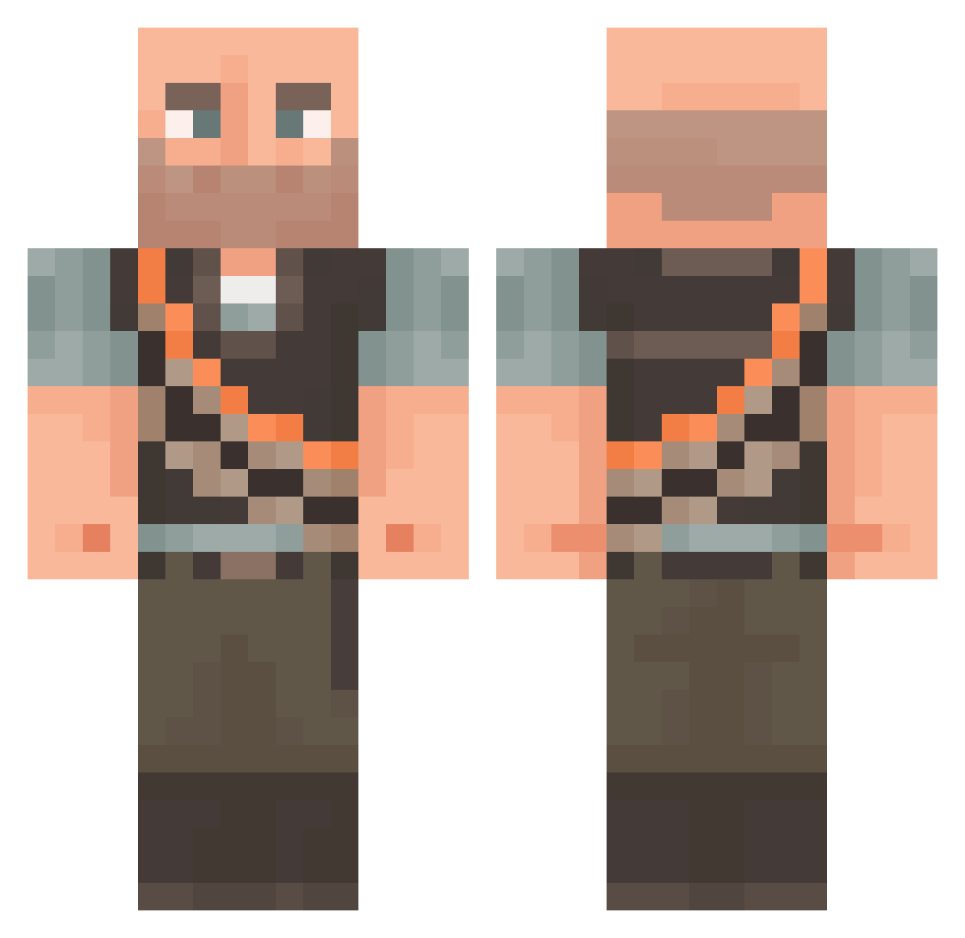 Orotund Minecraft skin, front and back view