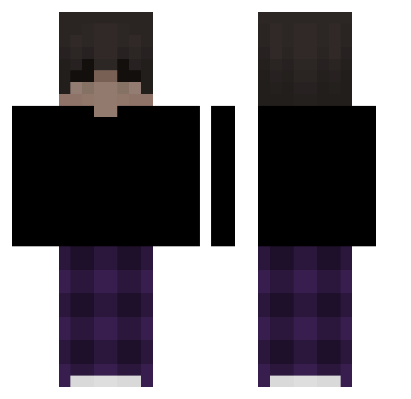 RealAmity Minecraft skin, front and back view