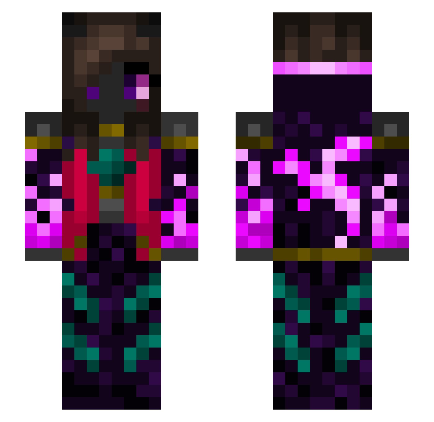 Eleonora Minecraft skin, front and back view