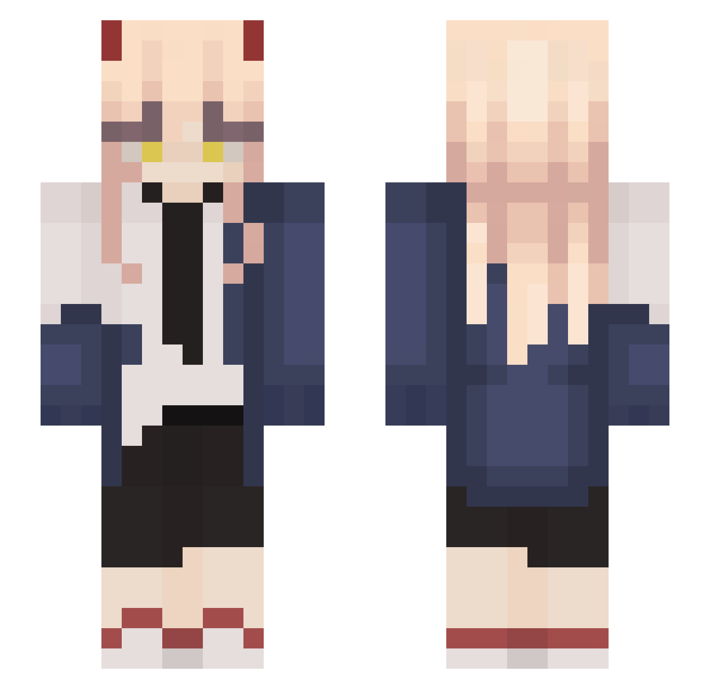 yellxp Minecraft skin, front and back view