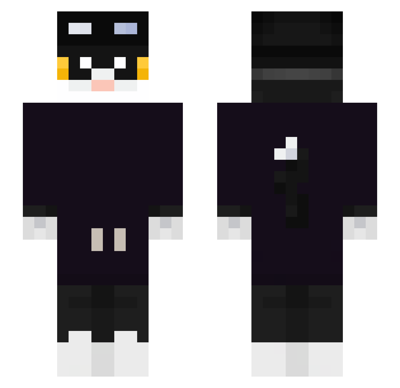 Catoberry Minecraft skin, front and back view