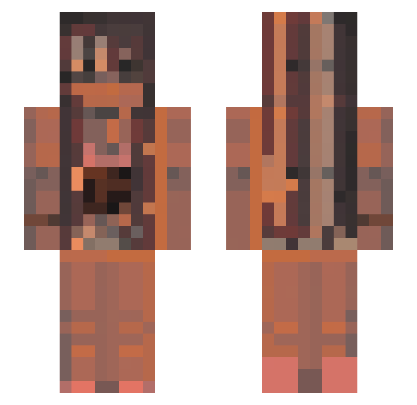 msvzt Minecraft skin, front and back view