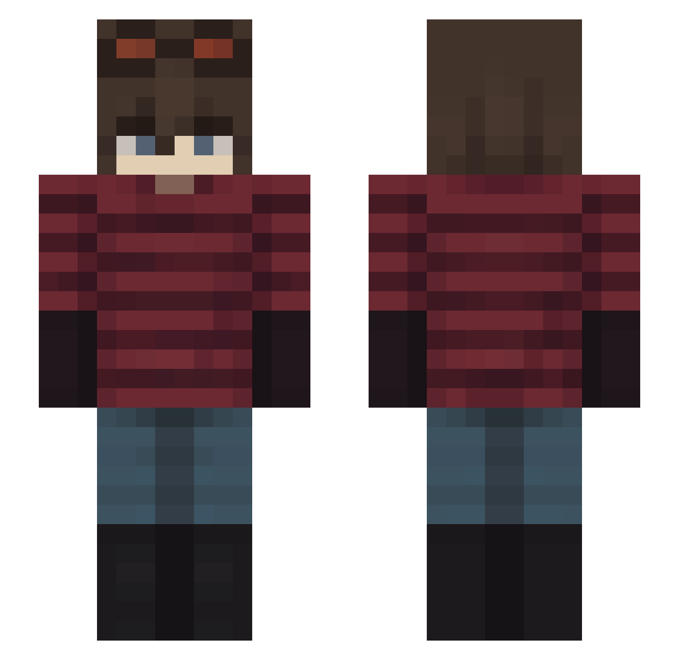 spamtennafan Minecraft skin, front and back view