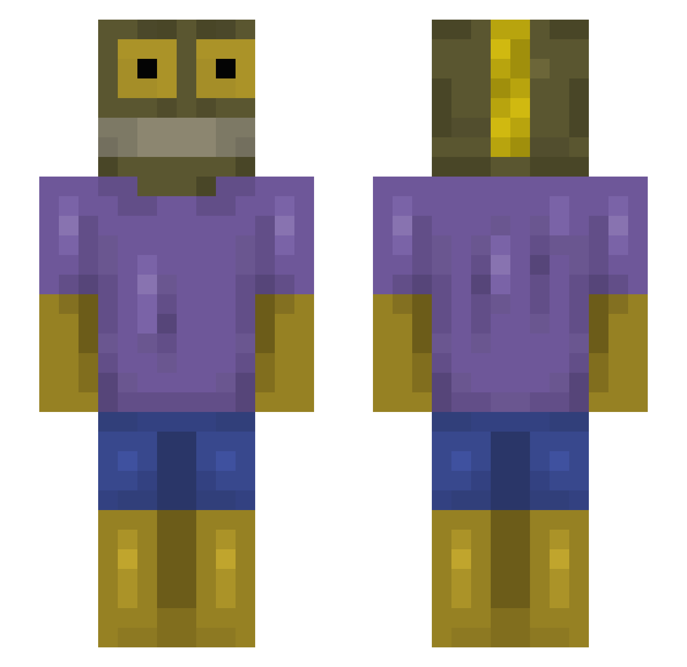 willctc Minecraft skin, front and back view