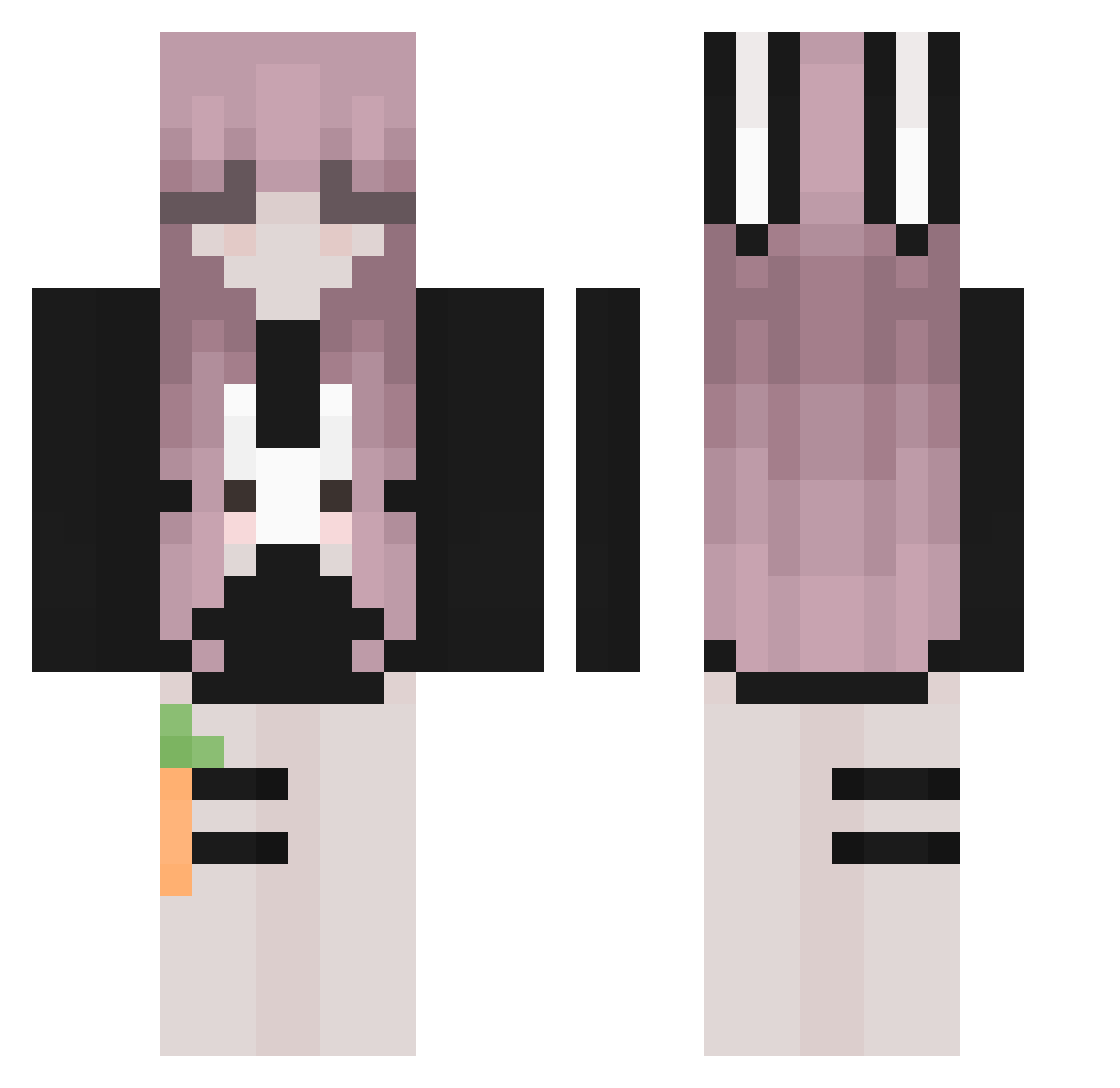Dry_rabbit Minecraft skin, front and back view