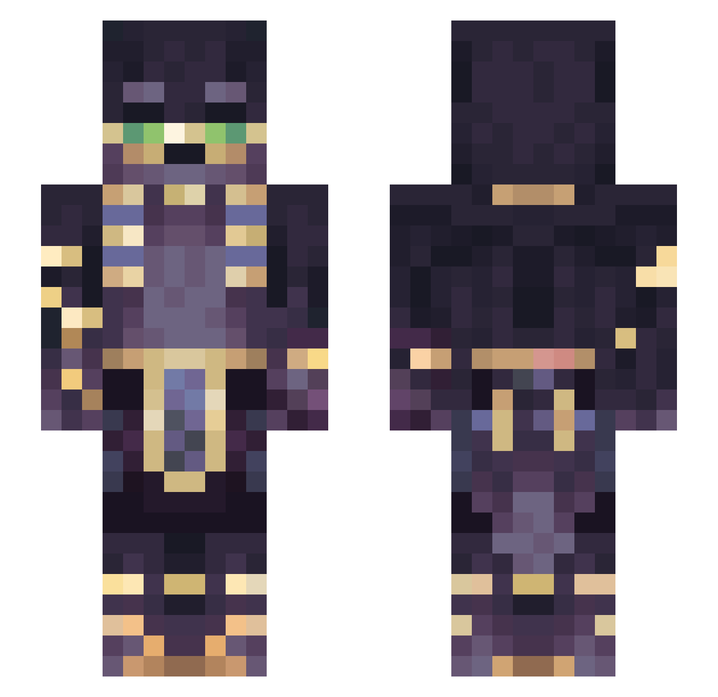 Pepstilence Minecraft skin, front and back view