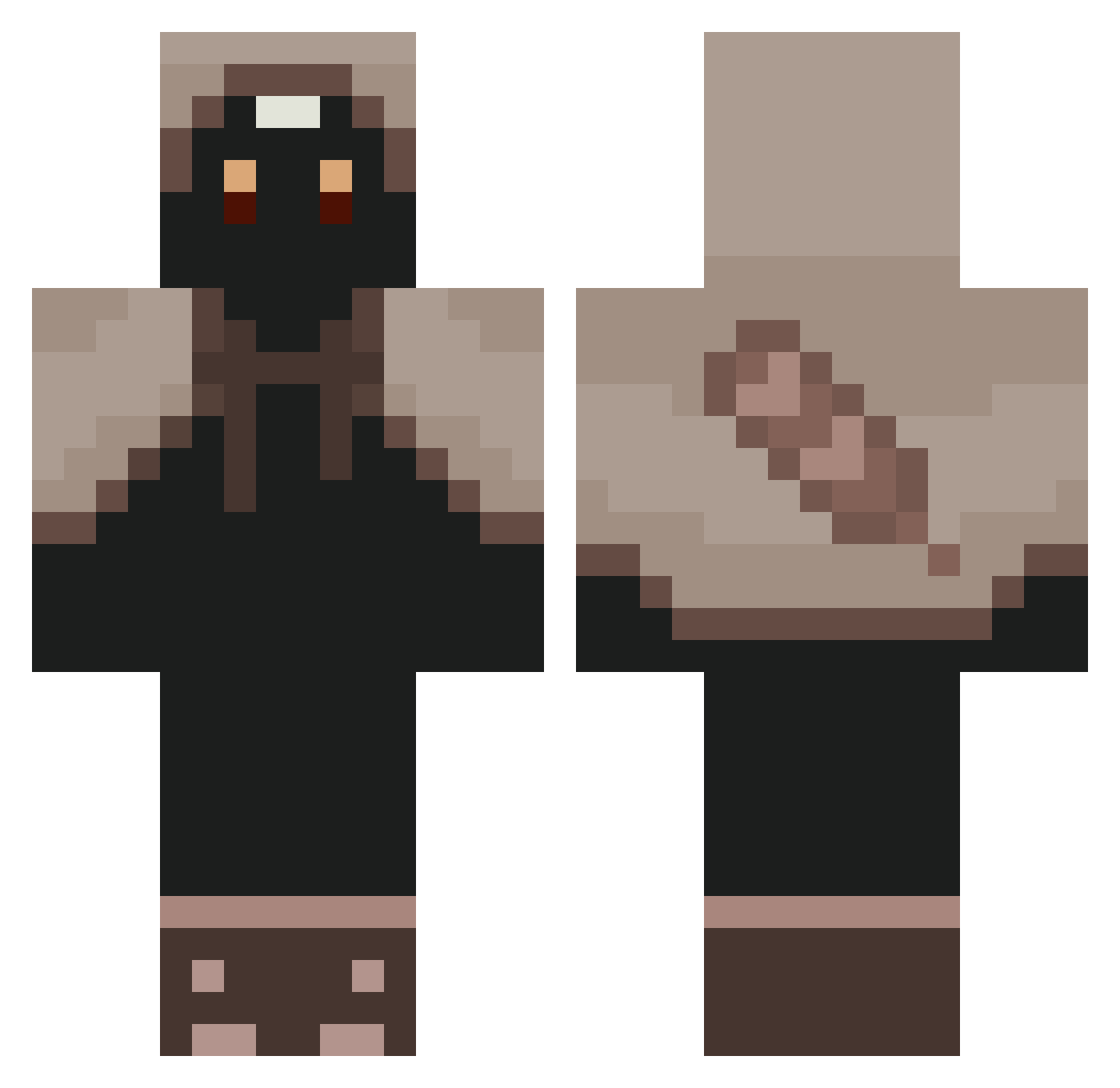 firearmgeek Minecraft skin, front and back view