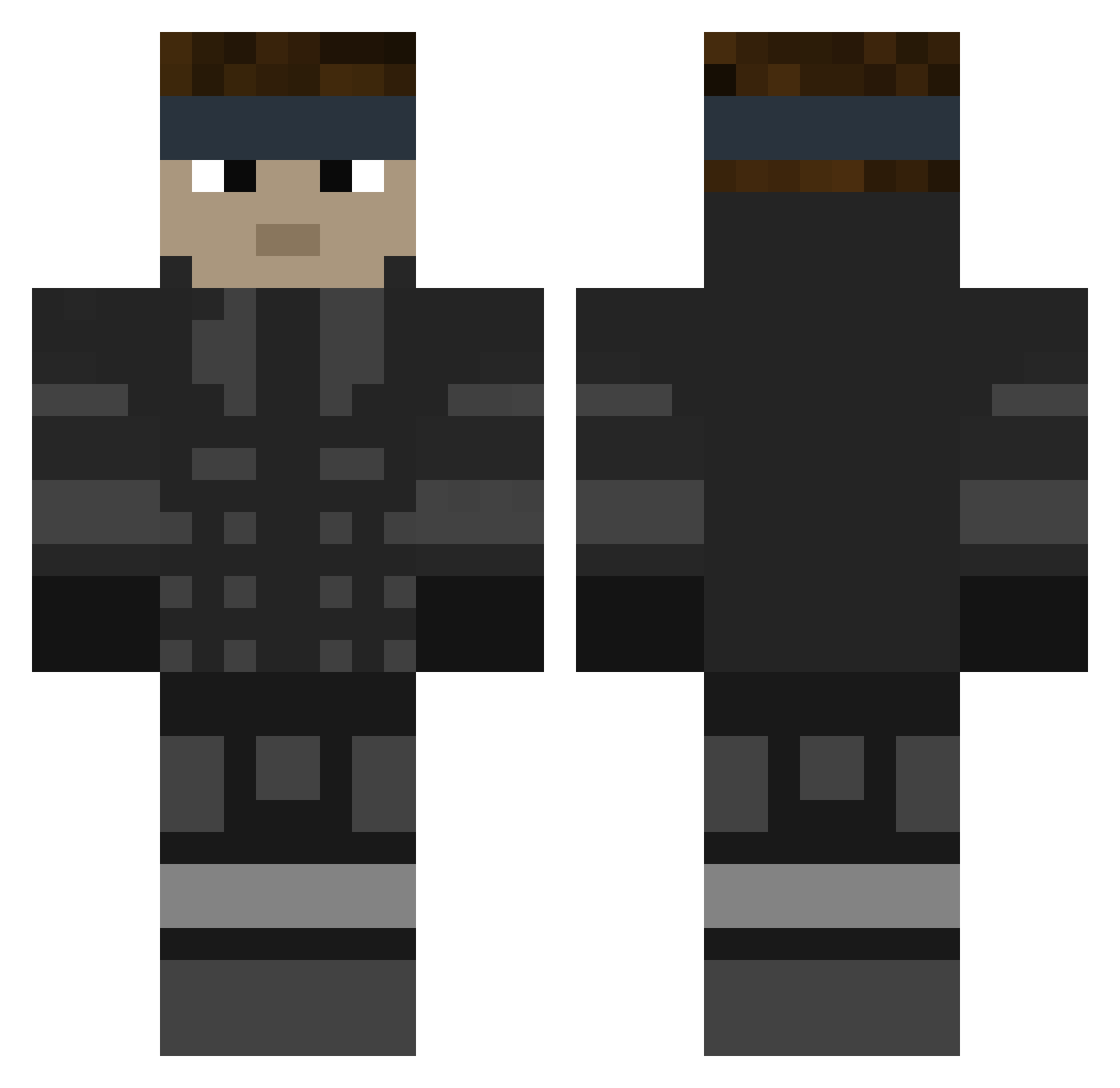 comafly Minecraft skin, front and back view