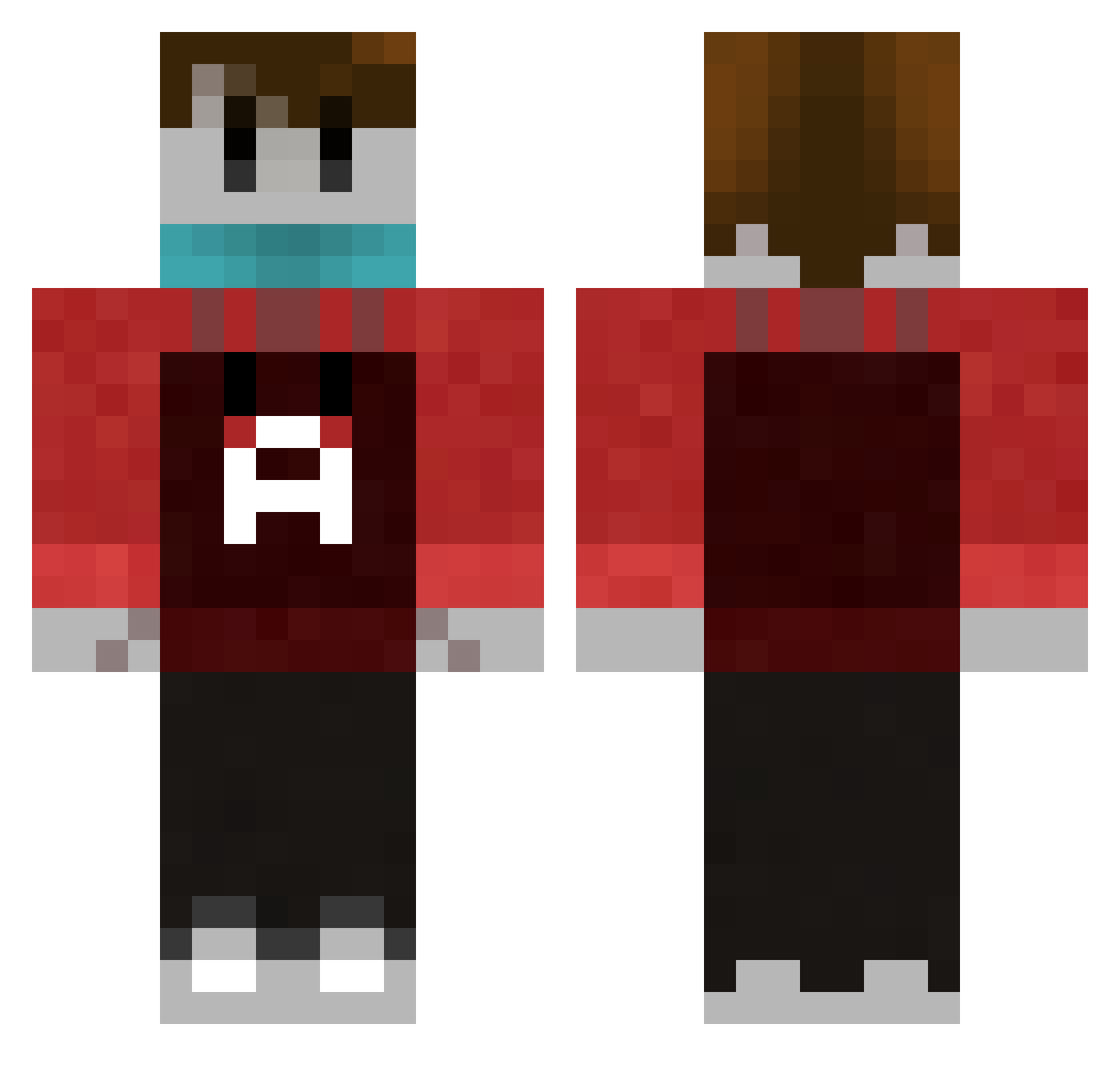 AaronYuA Minecraft skin, front and back view