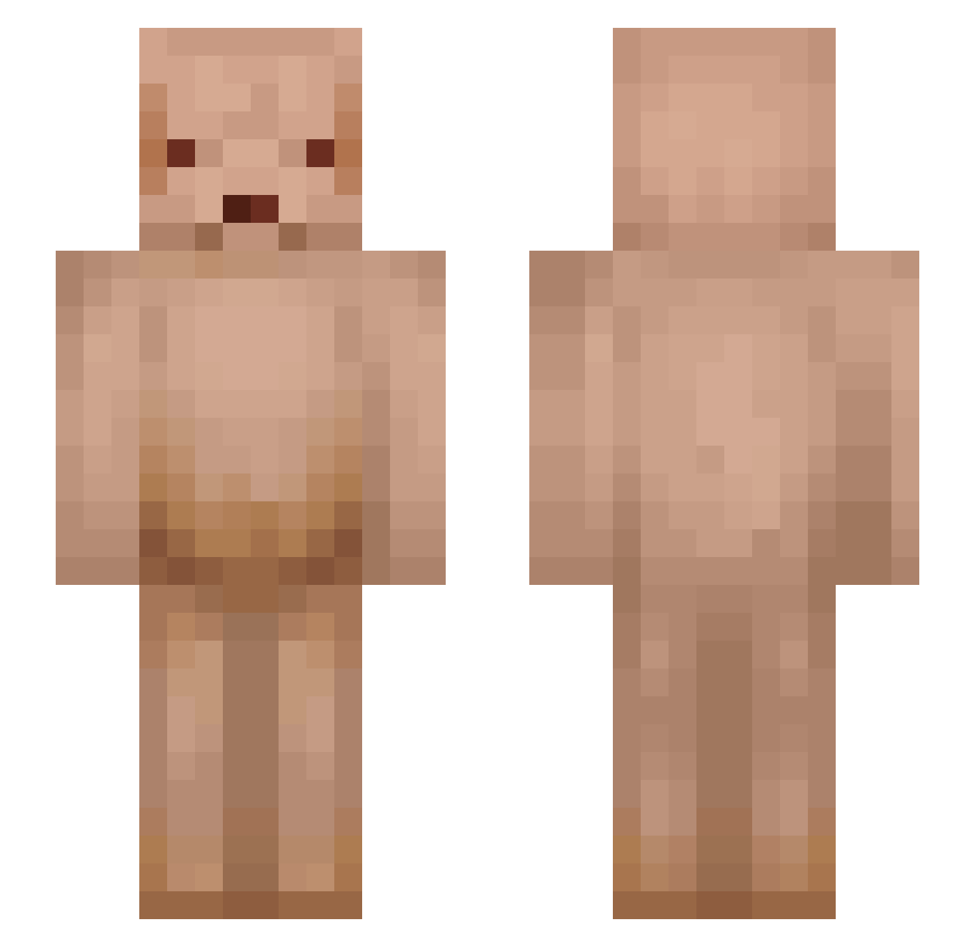 Bhzbn Minecraft skin, front and back view