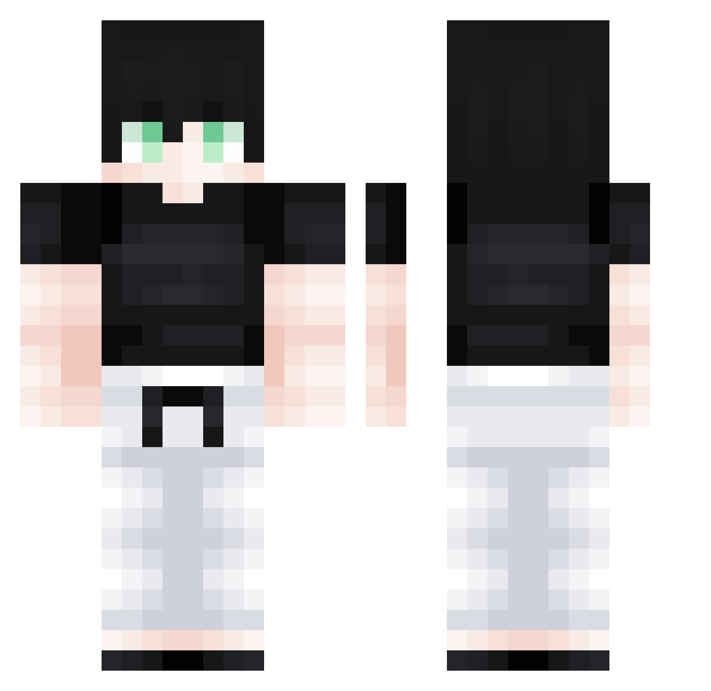 lunurx Minecraft skin, front and back view