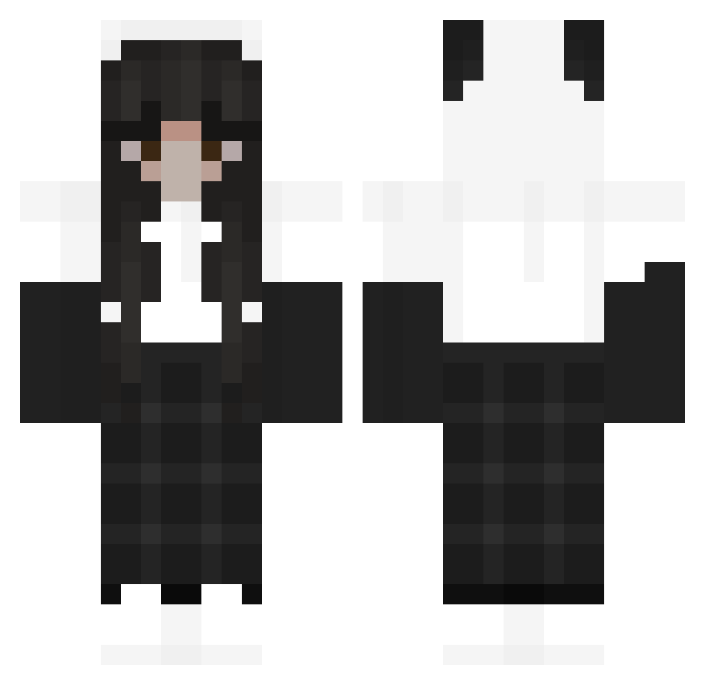 Is00 Minecraft skin, front and back view