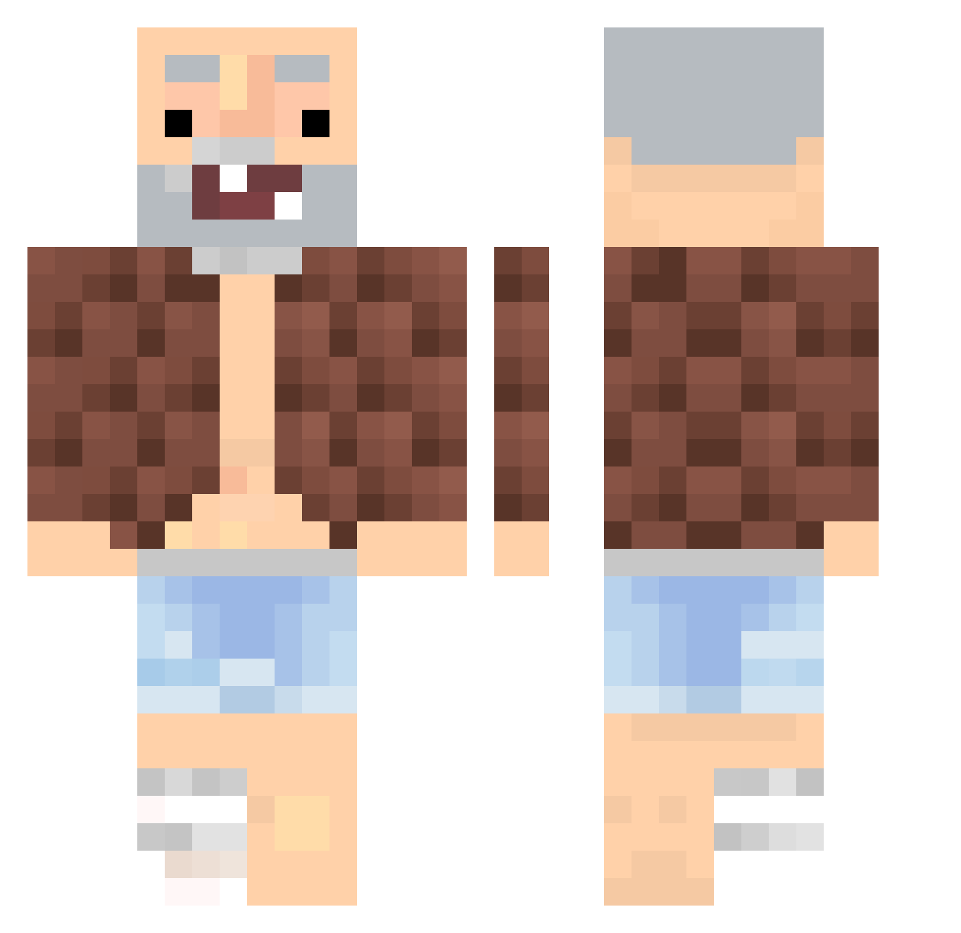 SillyCatHead Minecraft skin, front and back view