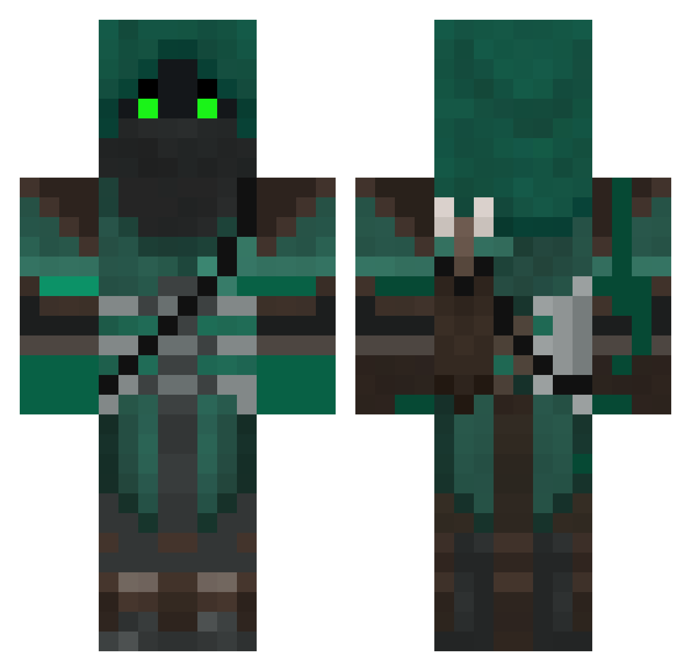 LongmanWolf Minecraft skin, front and back view