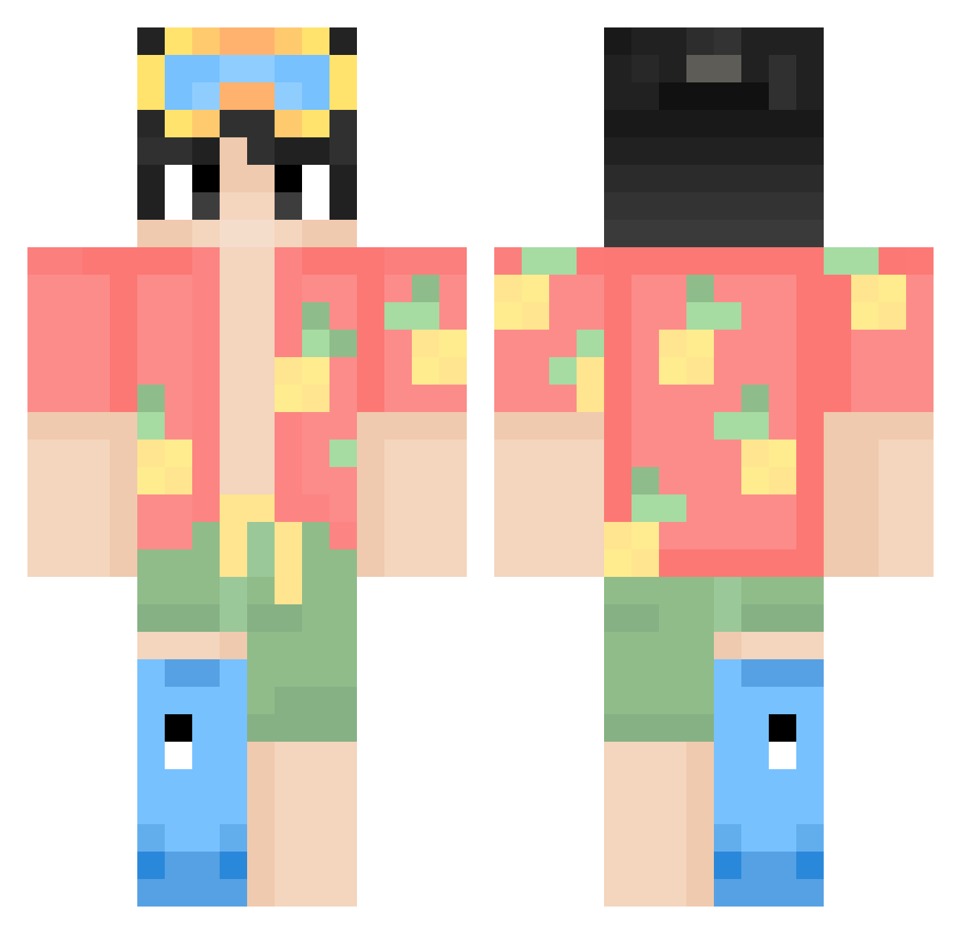 Txr Minecraft skin, front and back view
