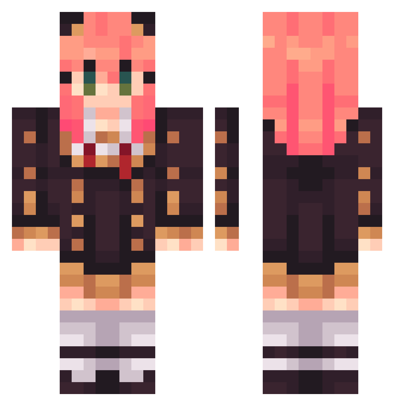 ProGami Minecraft skin, front and back view