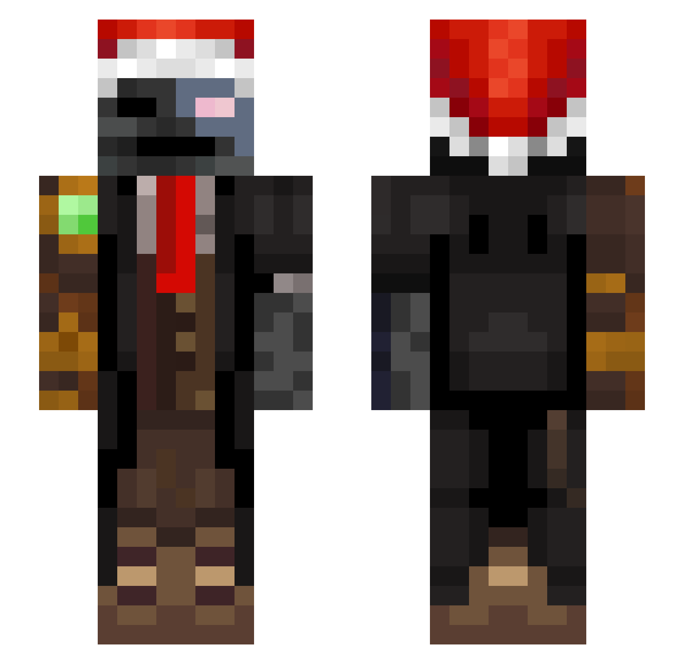 Wuzziee Minecraft skin, front and back view
