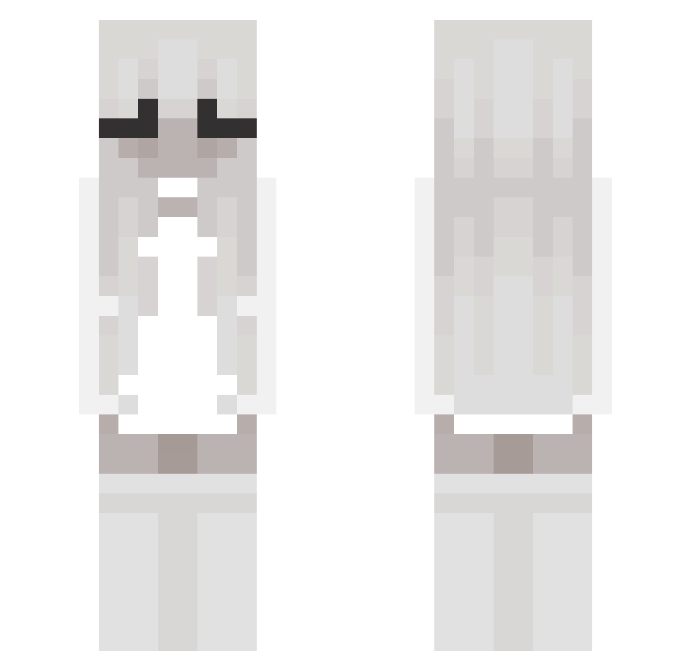 Maeou Minecraft skin, front and back view