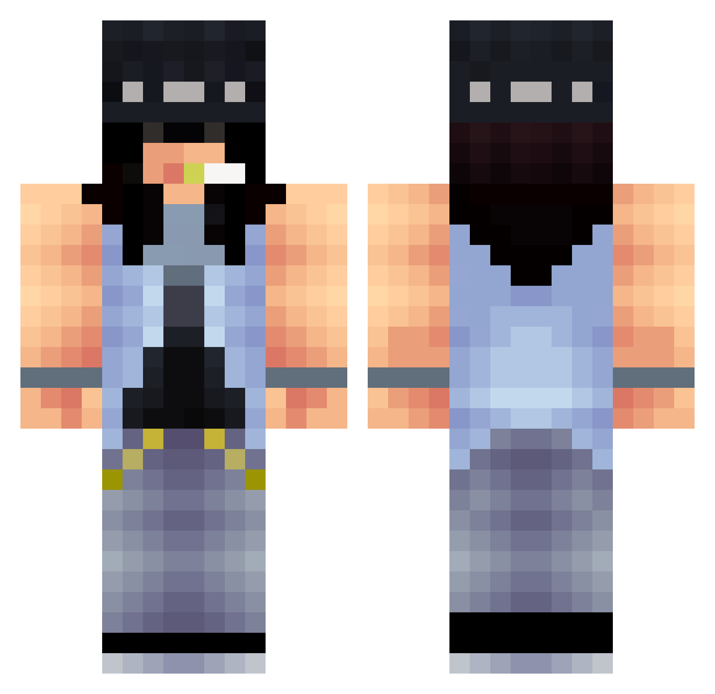 the_real_rosario Minecraft skin, front and back view