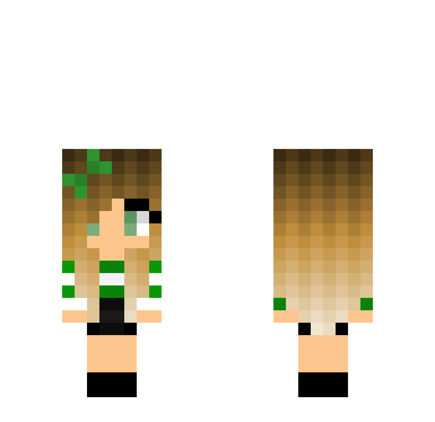 ruvono Minecraft skin, front and back view