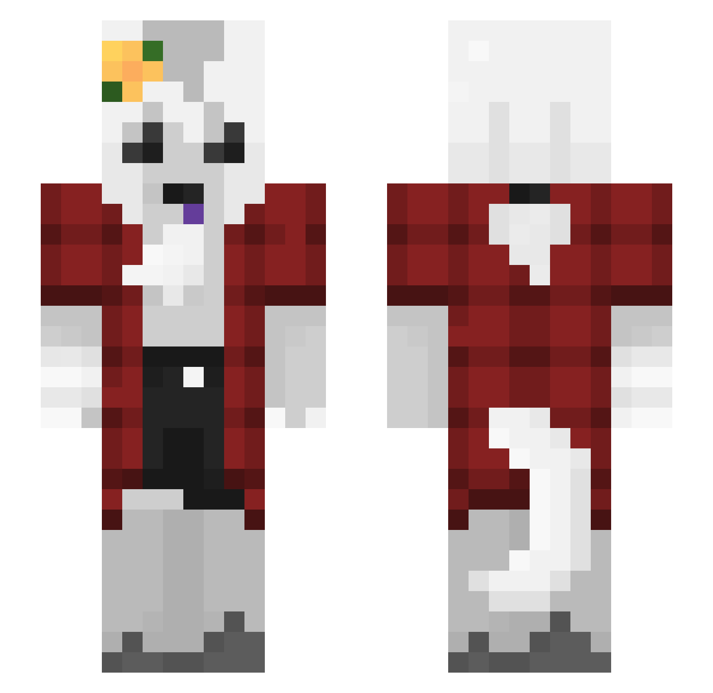 taycat34 Minecraft skin, front and back view
