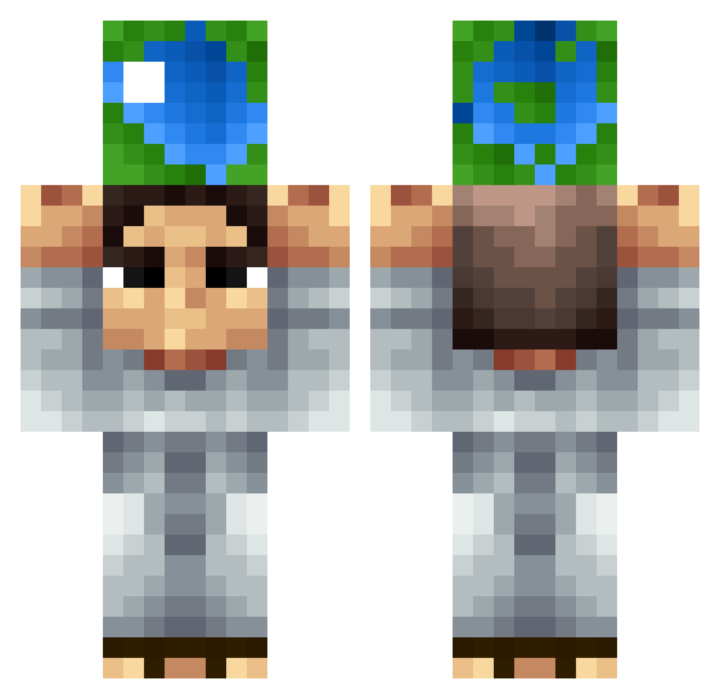 Havocar Minecraft skin, front and back view