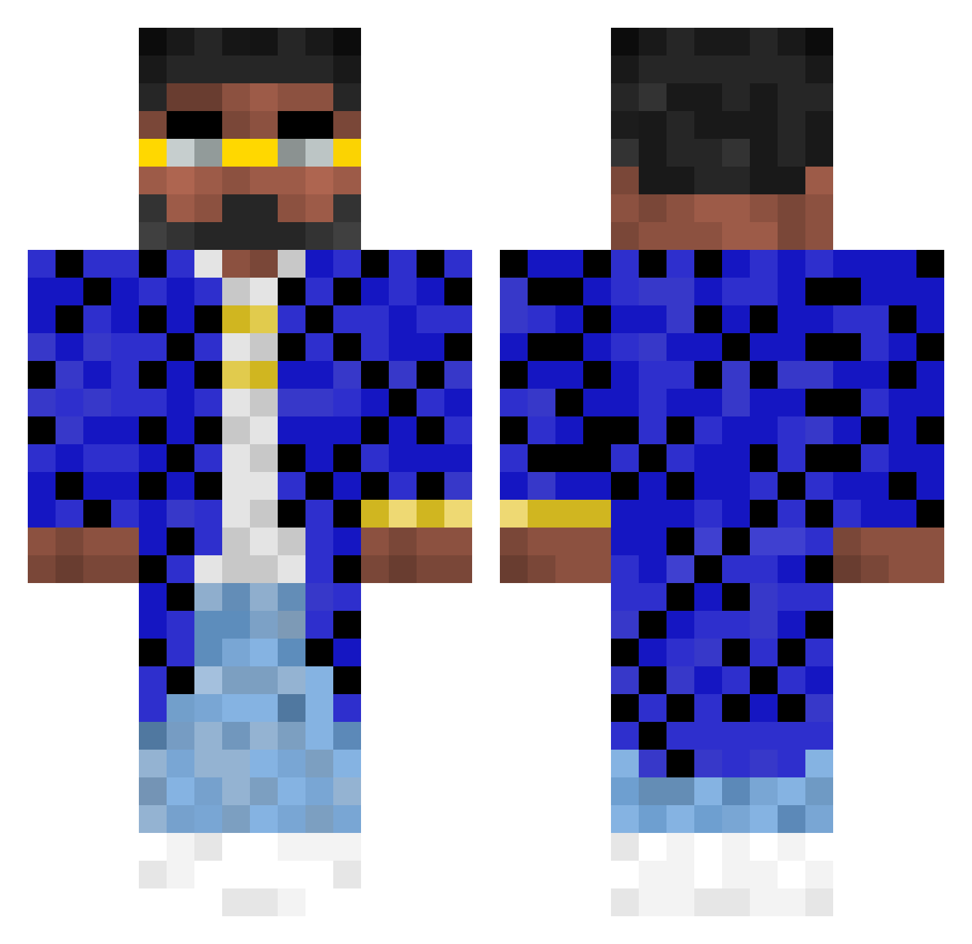 Swoftii Minecraft skin, front and back view