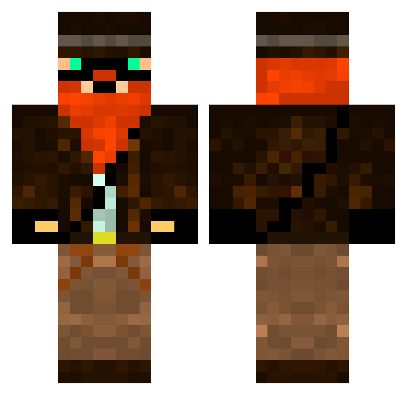 Persue Minecraft skin, front and back view
