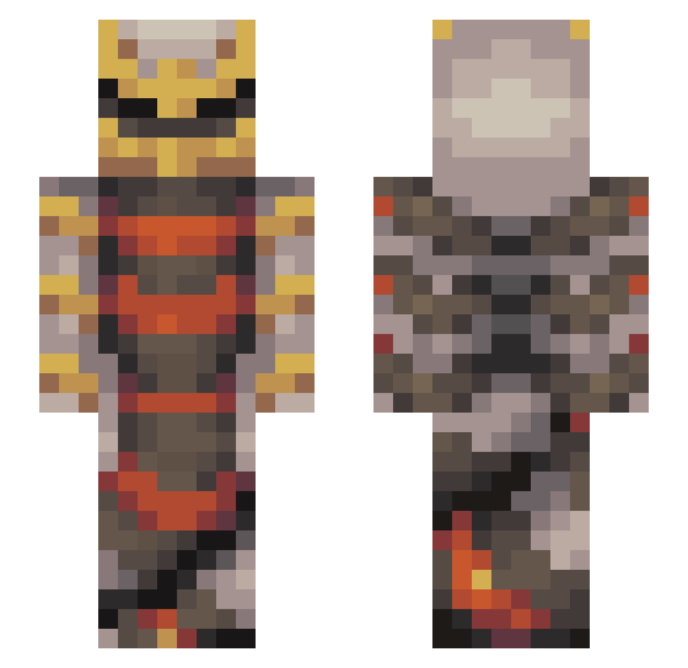 Master_Of_Fap Minecraft skin, front and back view