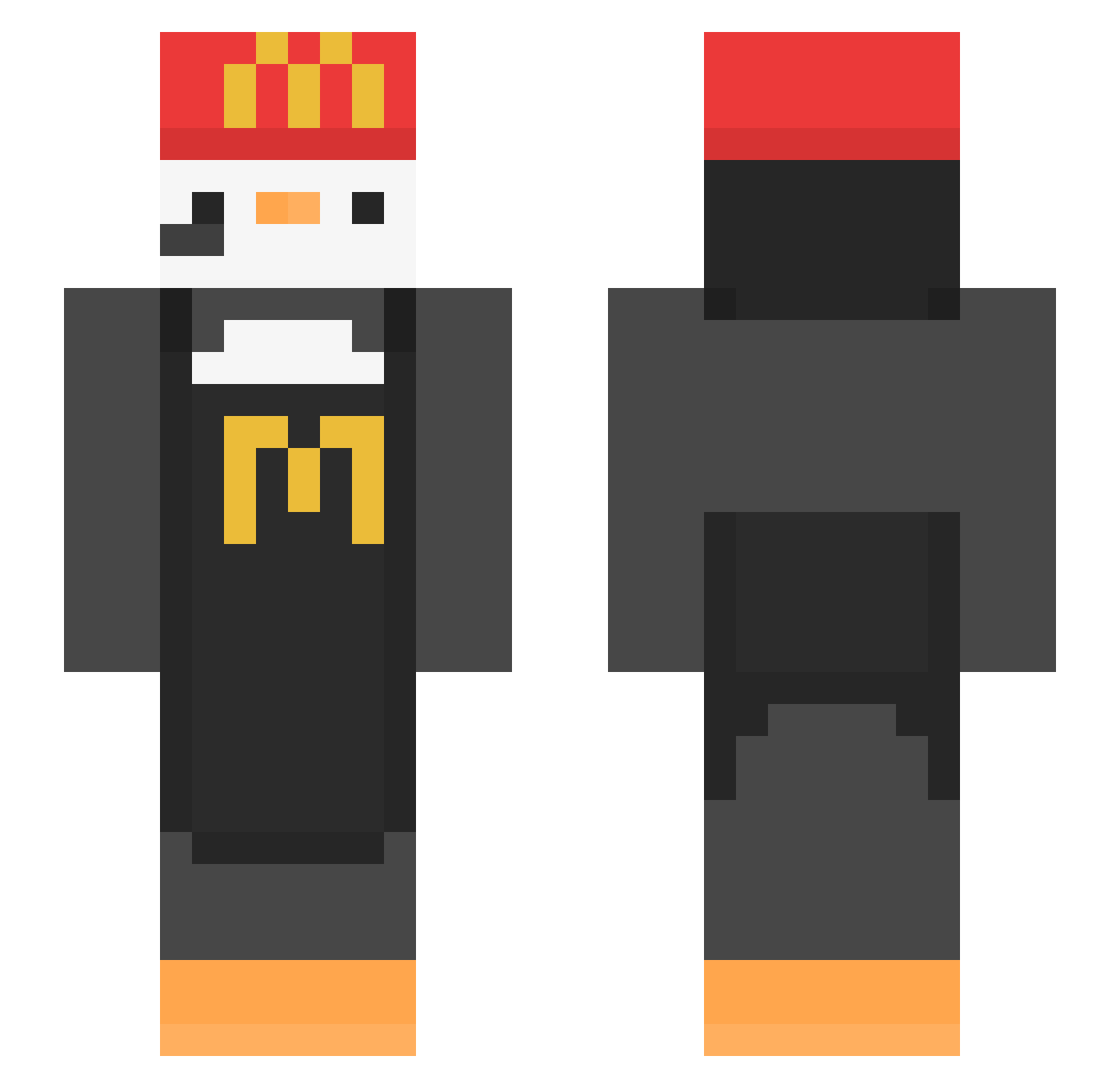 Bigcoomer96 Minecraft skin, front and back view