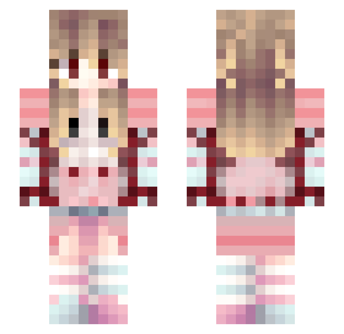 young8504 Minecraft skin, front and back view