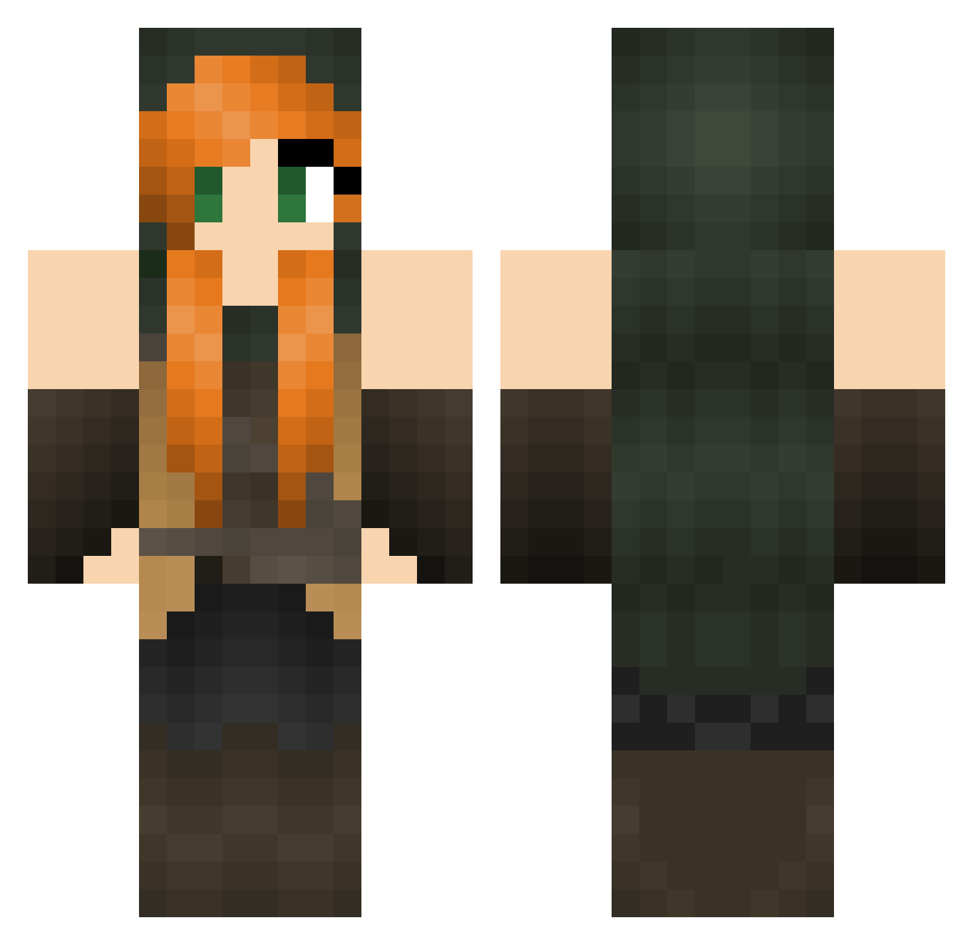 Eleonore Minecraft skin, front and back view