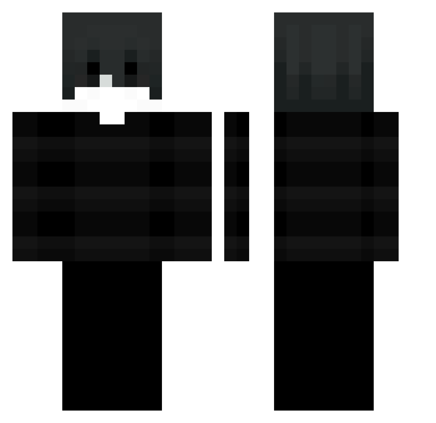 sfhefe Minecraft skin, front and back view