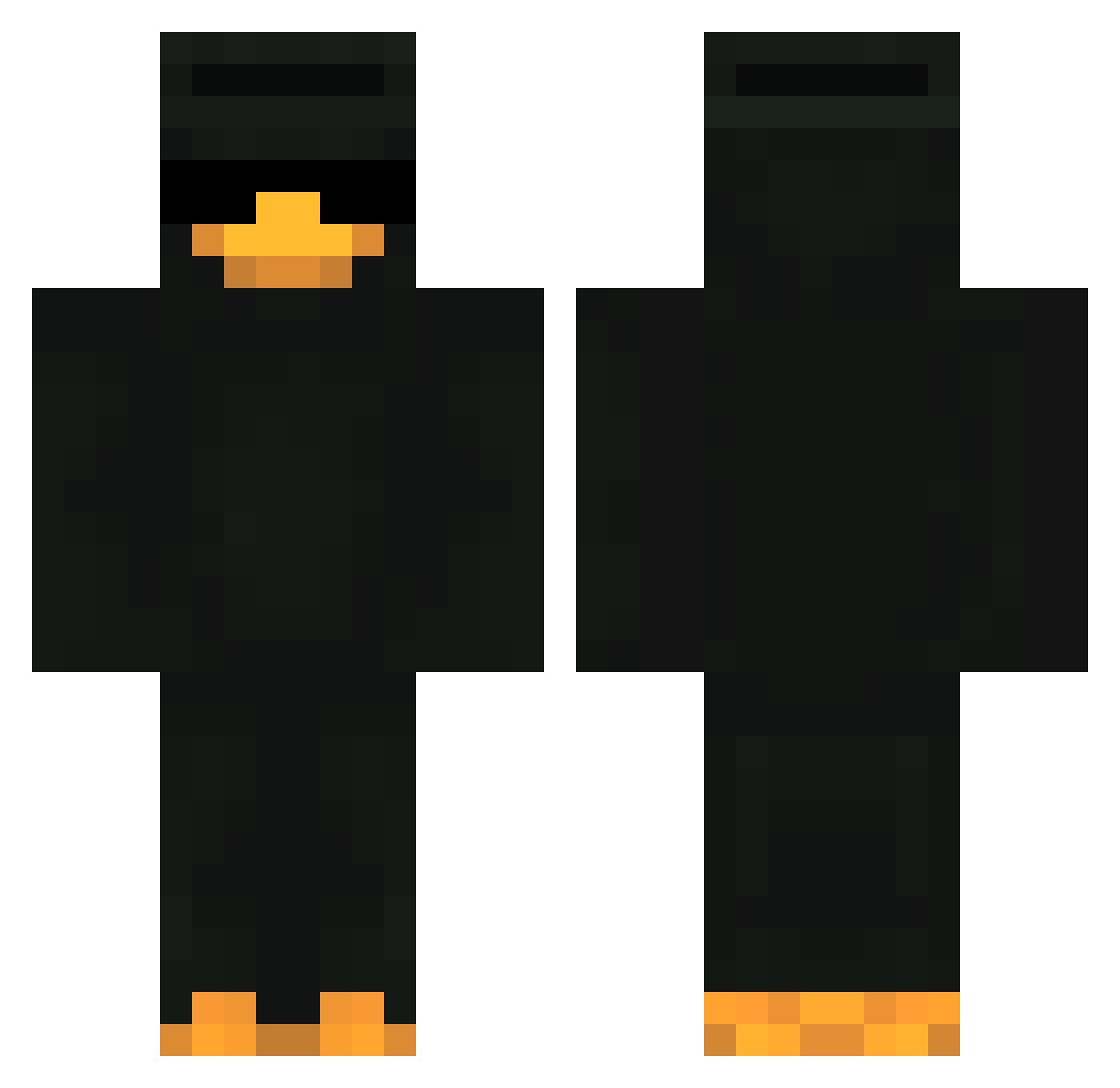 Tornix Minecraft skin, front and back view