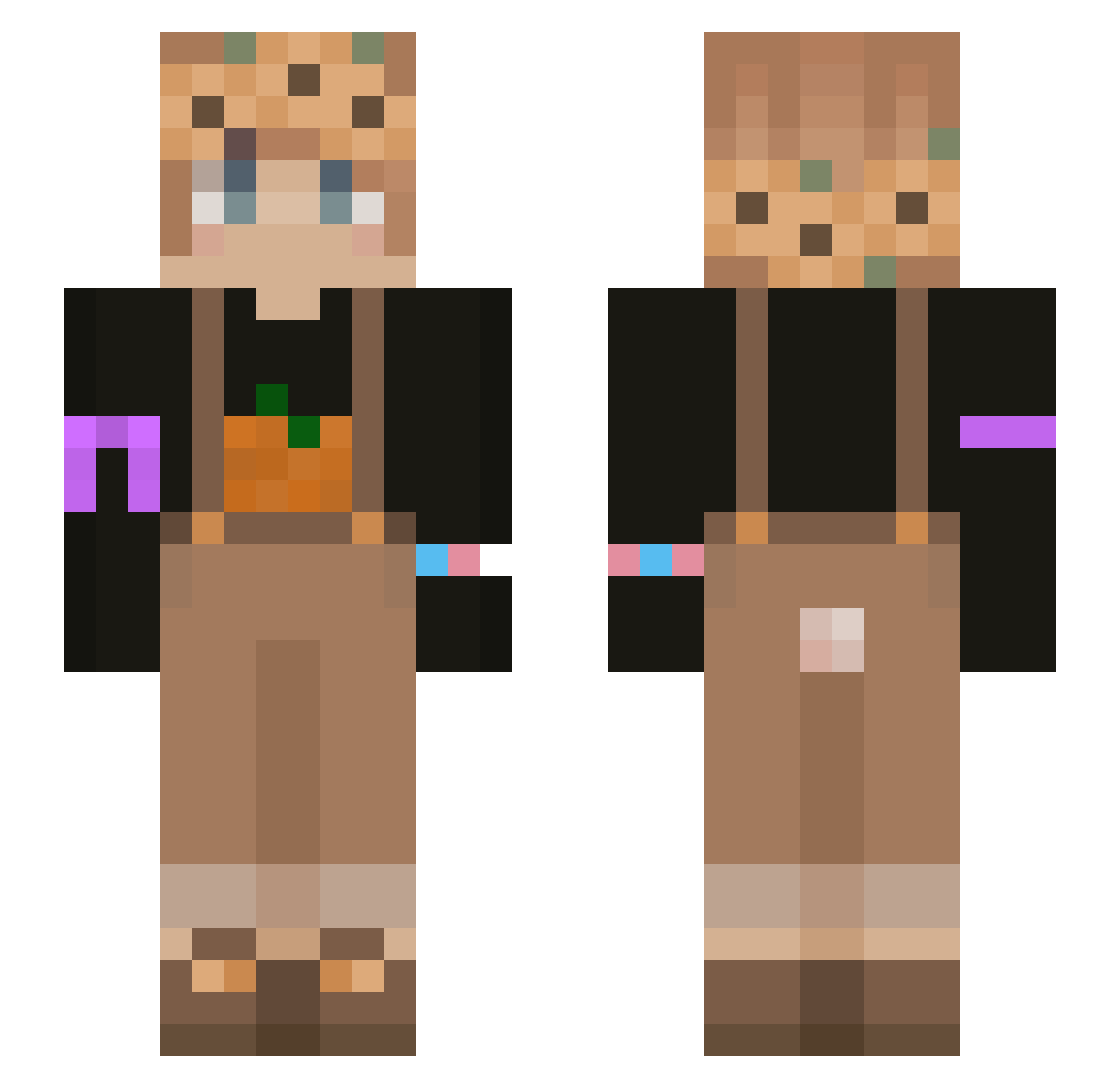 pov1 Minecraft skin, front and back view