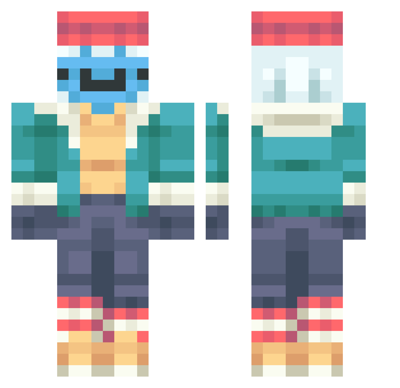 Imagine_Play Minecraft skin, front and back view