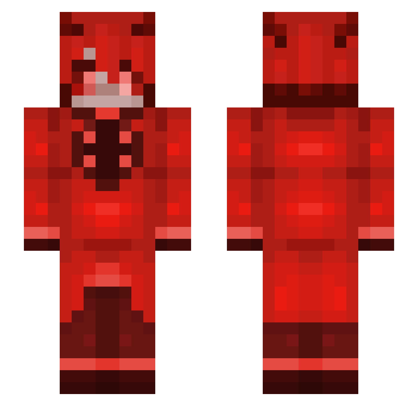 6tars Minecraft skin, front and back view