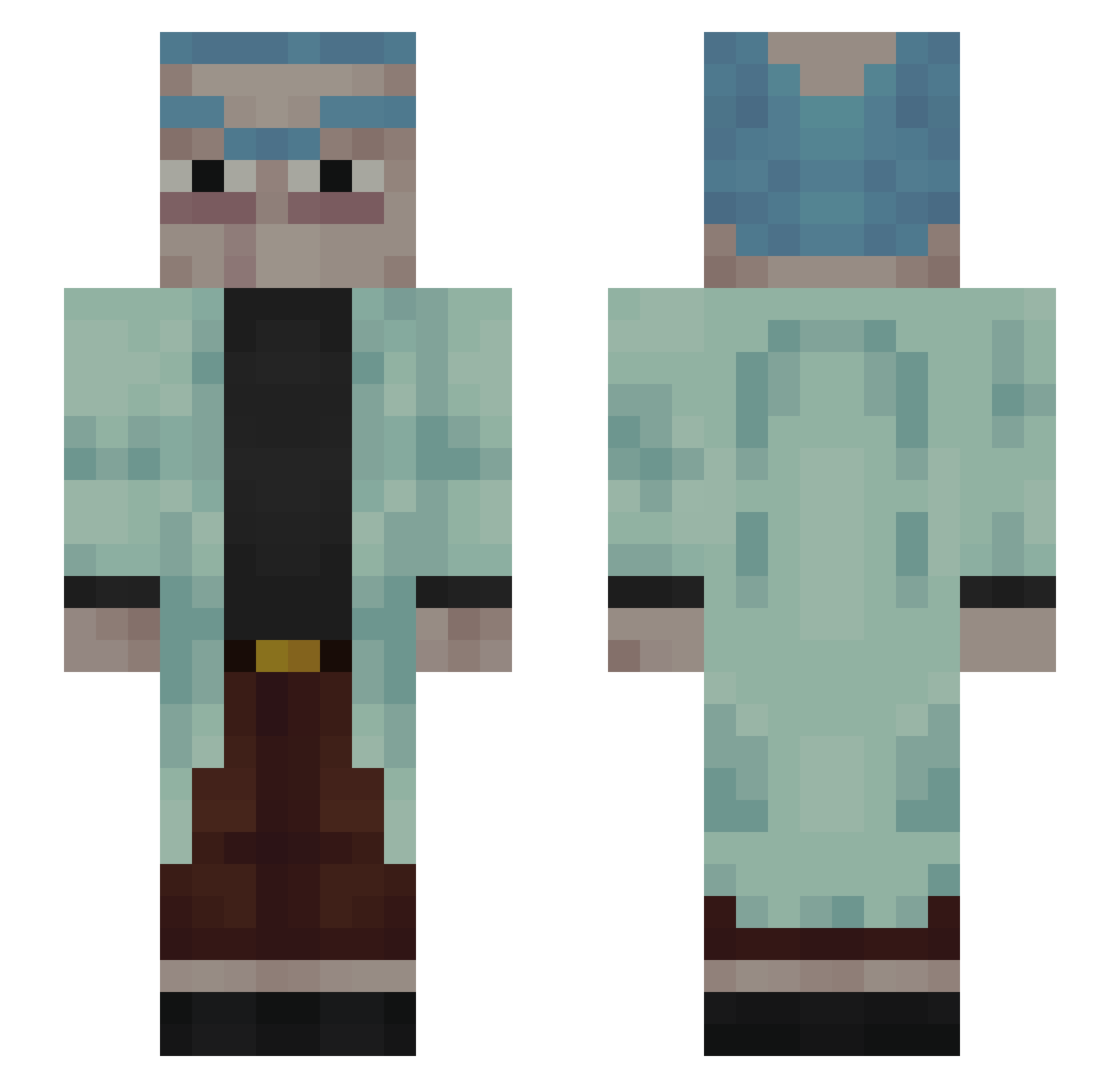 alalnii Minecraft skin, front and back view