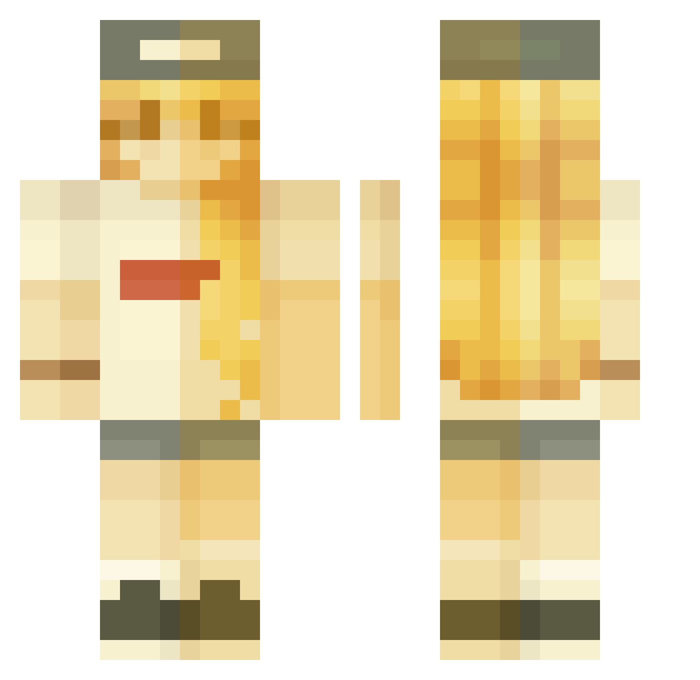 CharlyBrownie Minecraft skin, front and back view