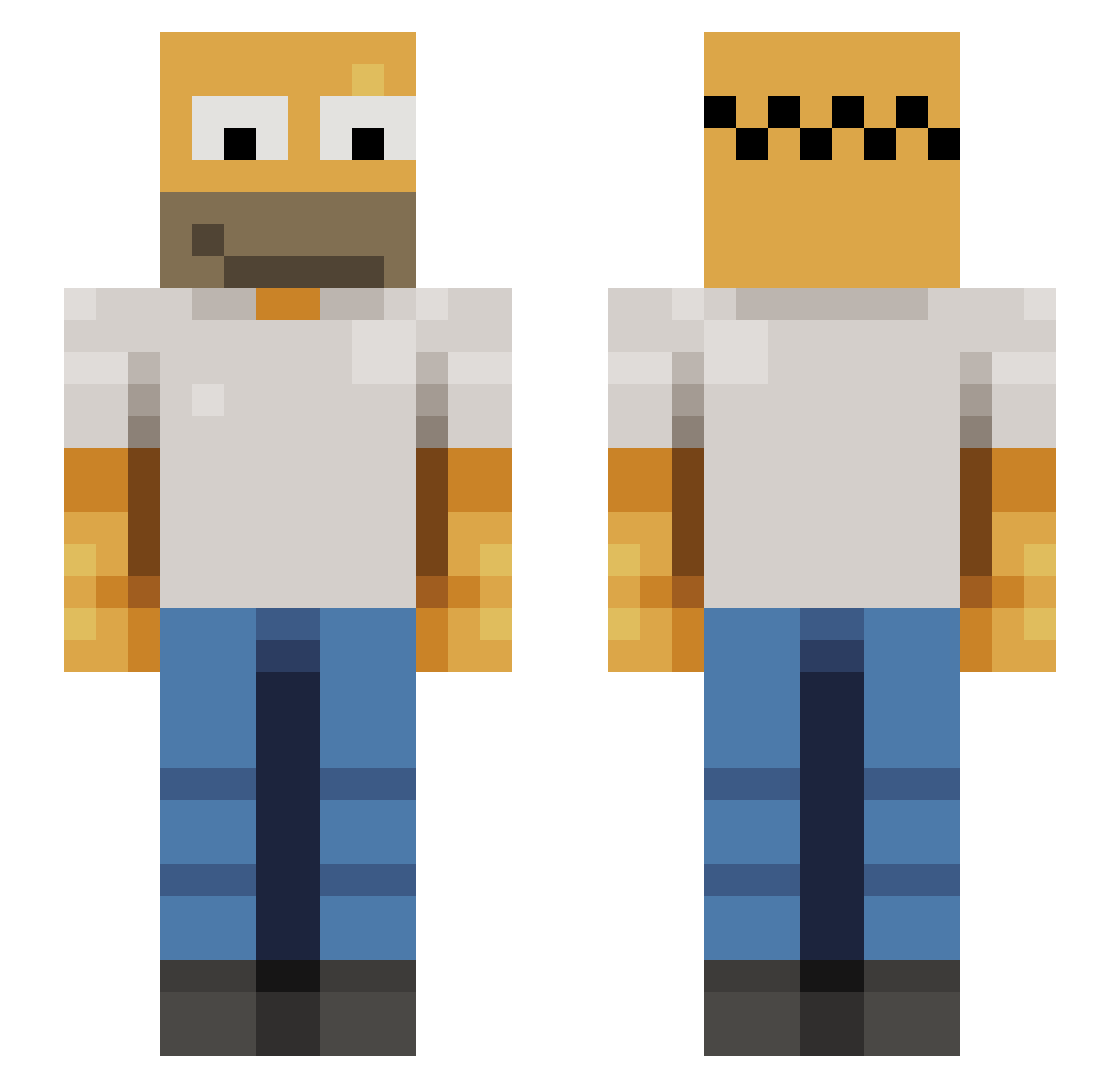 nodrixx Minecraft skin, front and back view