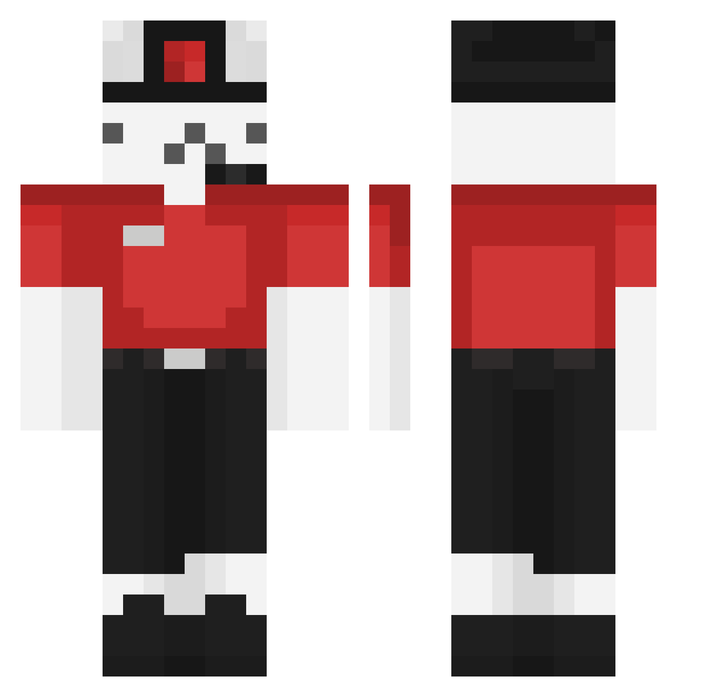 huweym Minecraft skin, front and back view