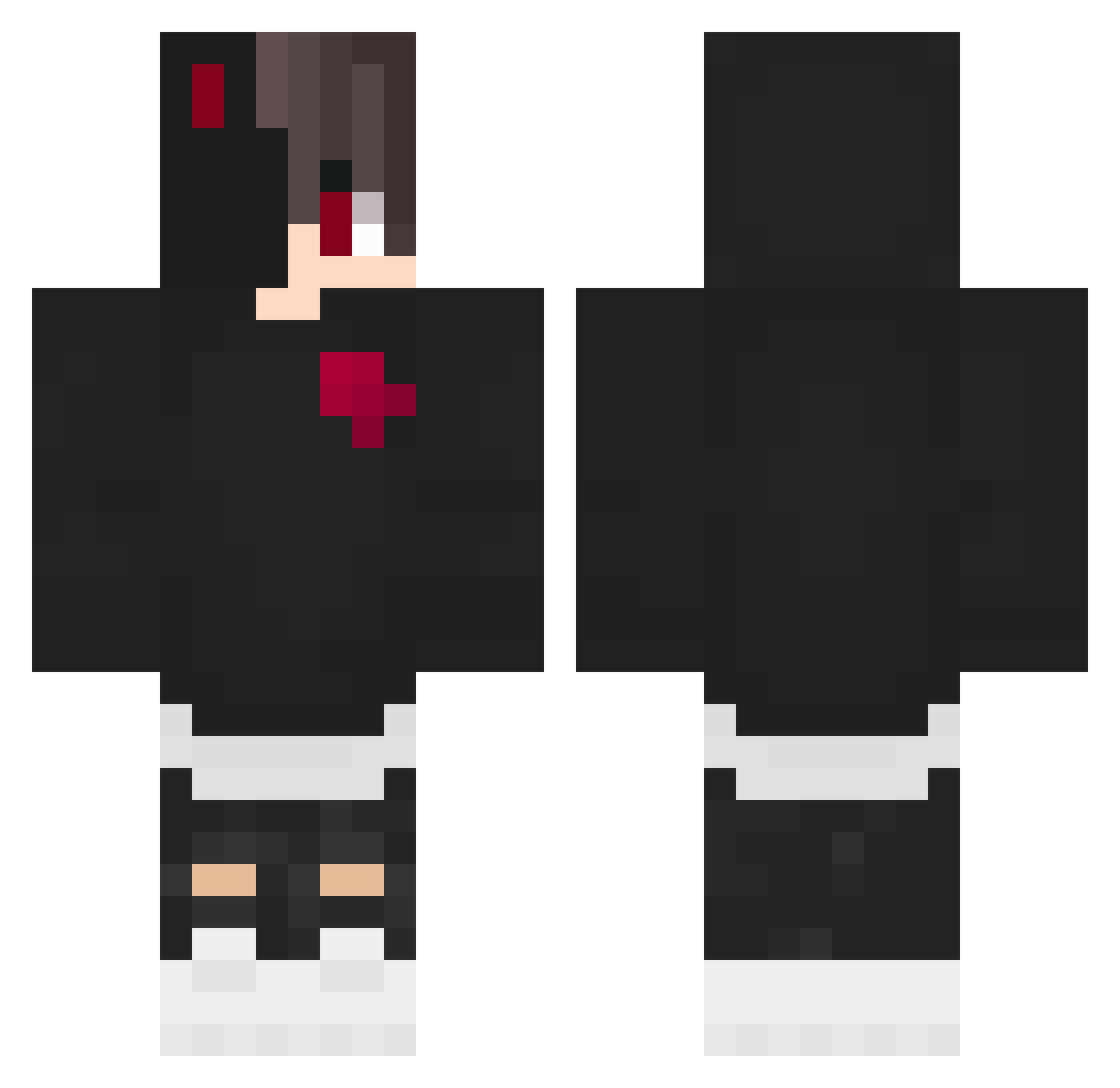 YesNoSure Minecraft skin, front and back view