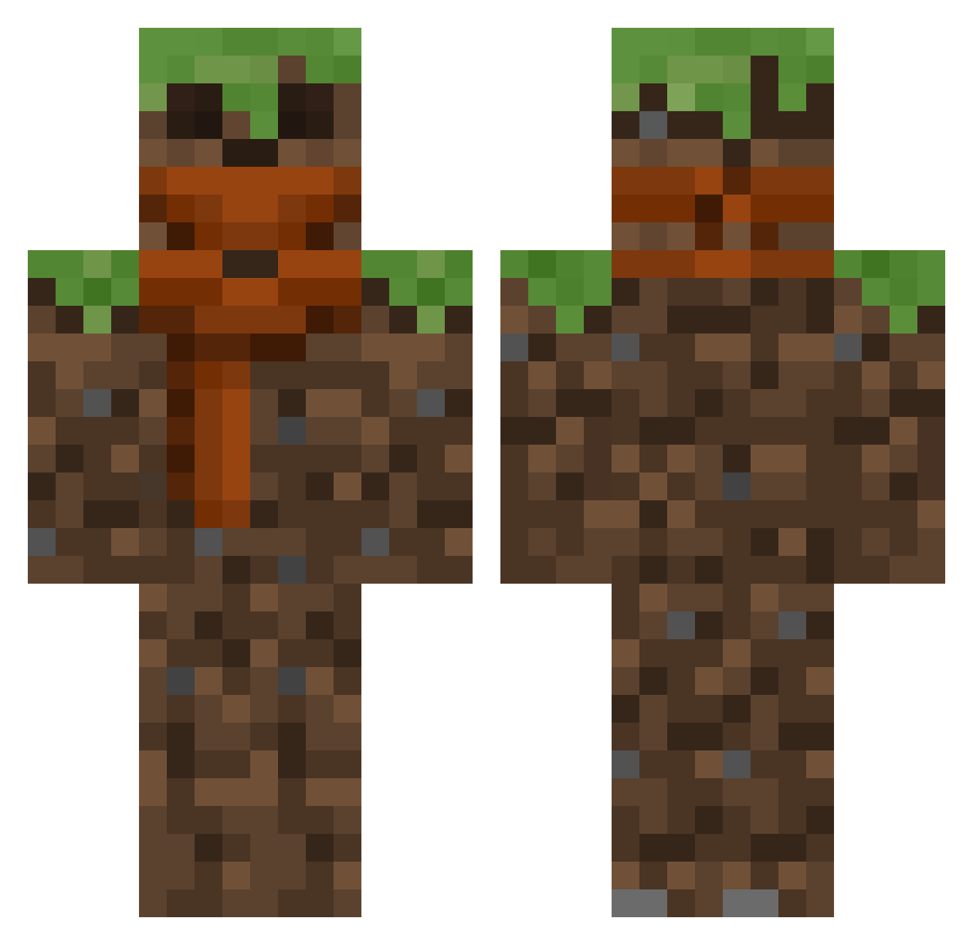 Showdown Minecraft skin, front and back view