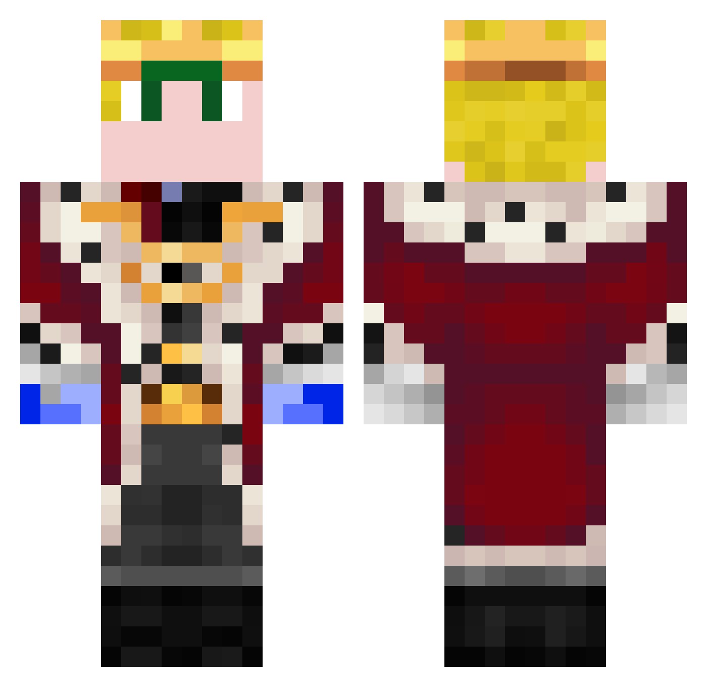Therin_T Minecraft skin, front and back view