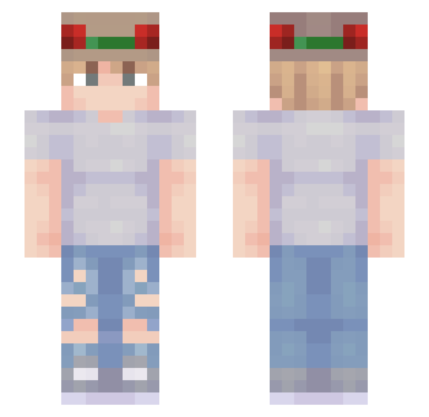ayyexabyte Minecraft skin, front and back view