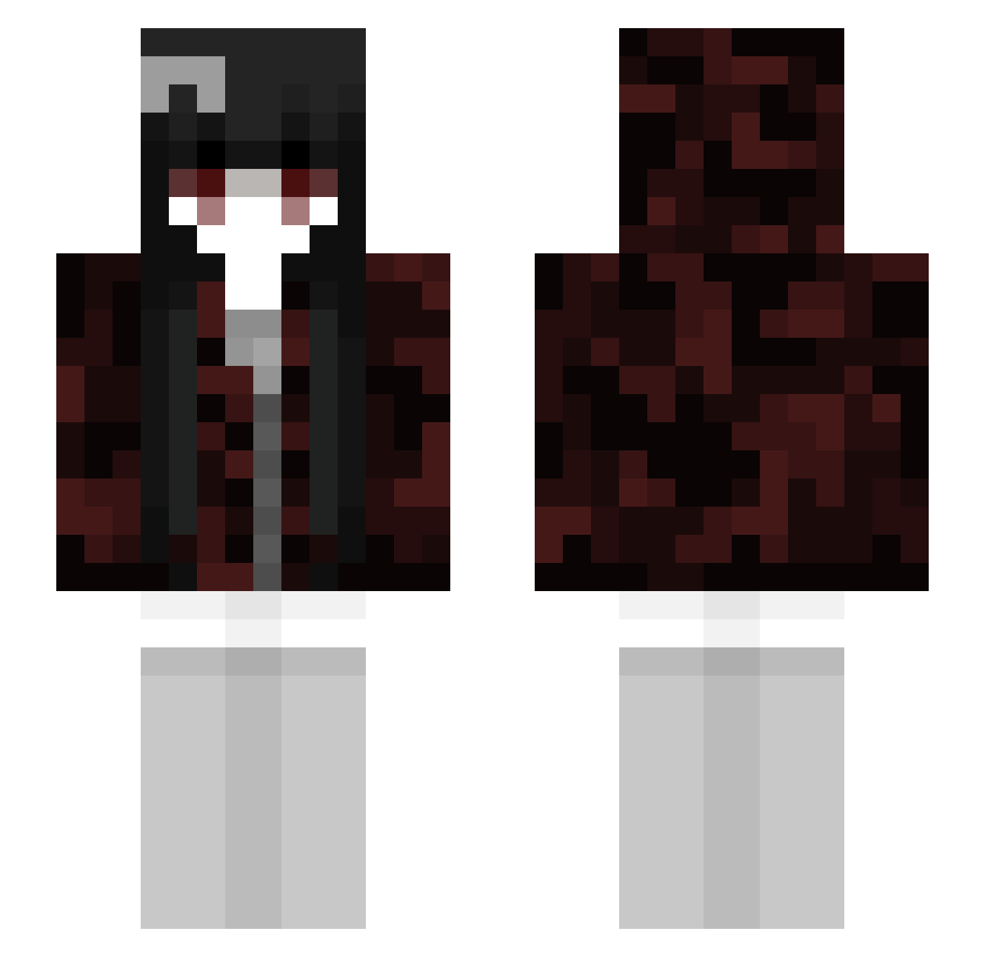 wshawty Minecraft skin, front and back view
