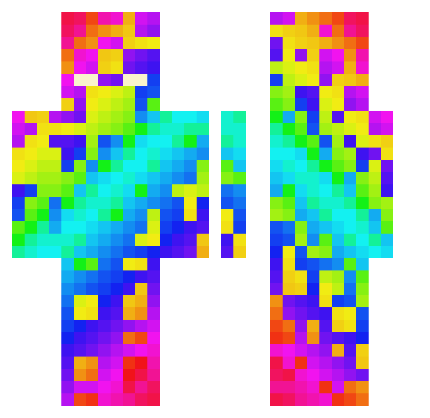 vivbron Minecraft skin, front and back view