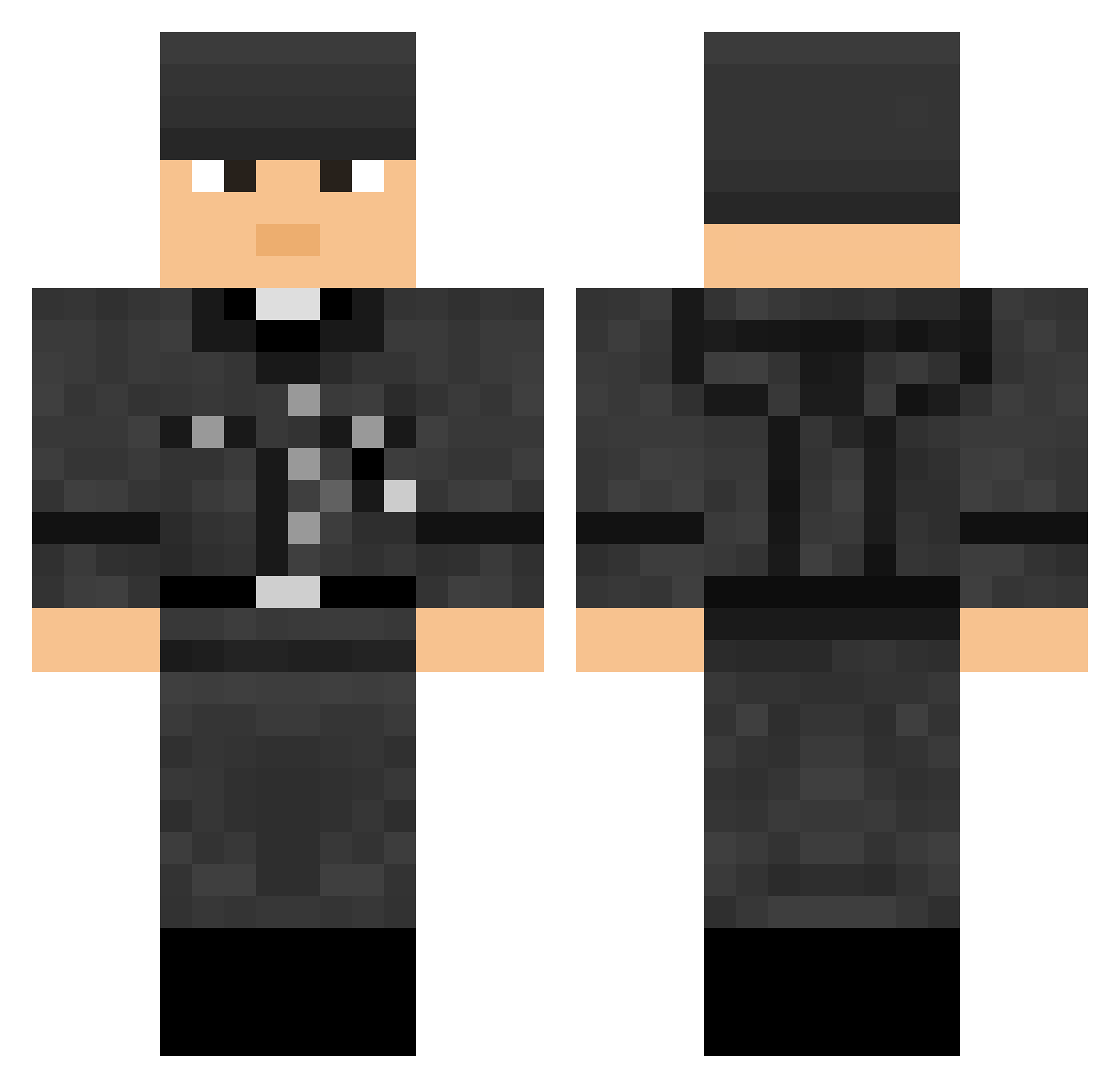 jamiq Minecraft skin, front and back view
