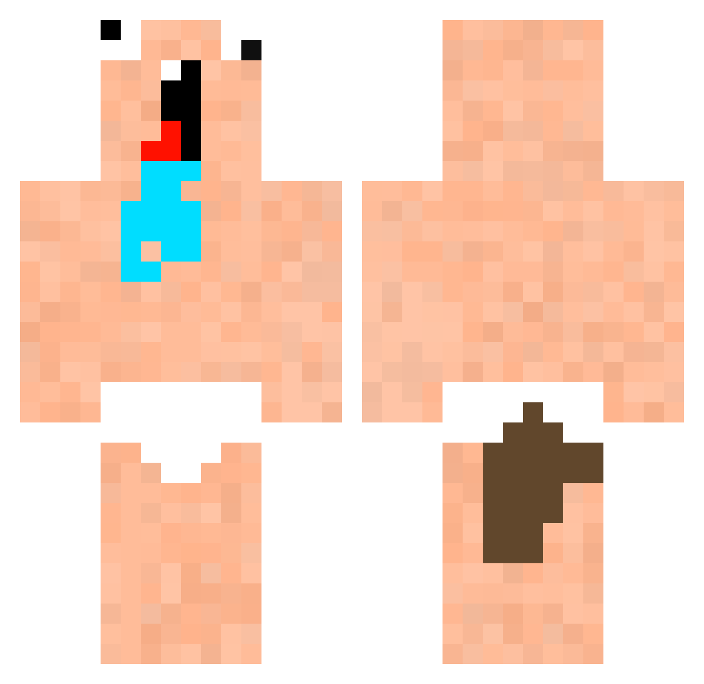 Oh1ro Minecraft skin, front and back view