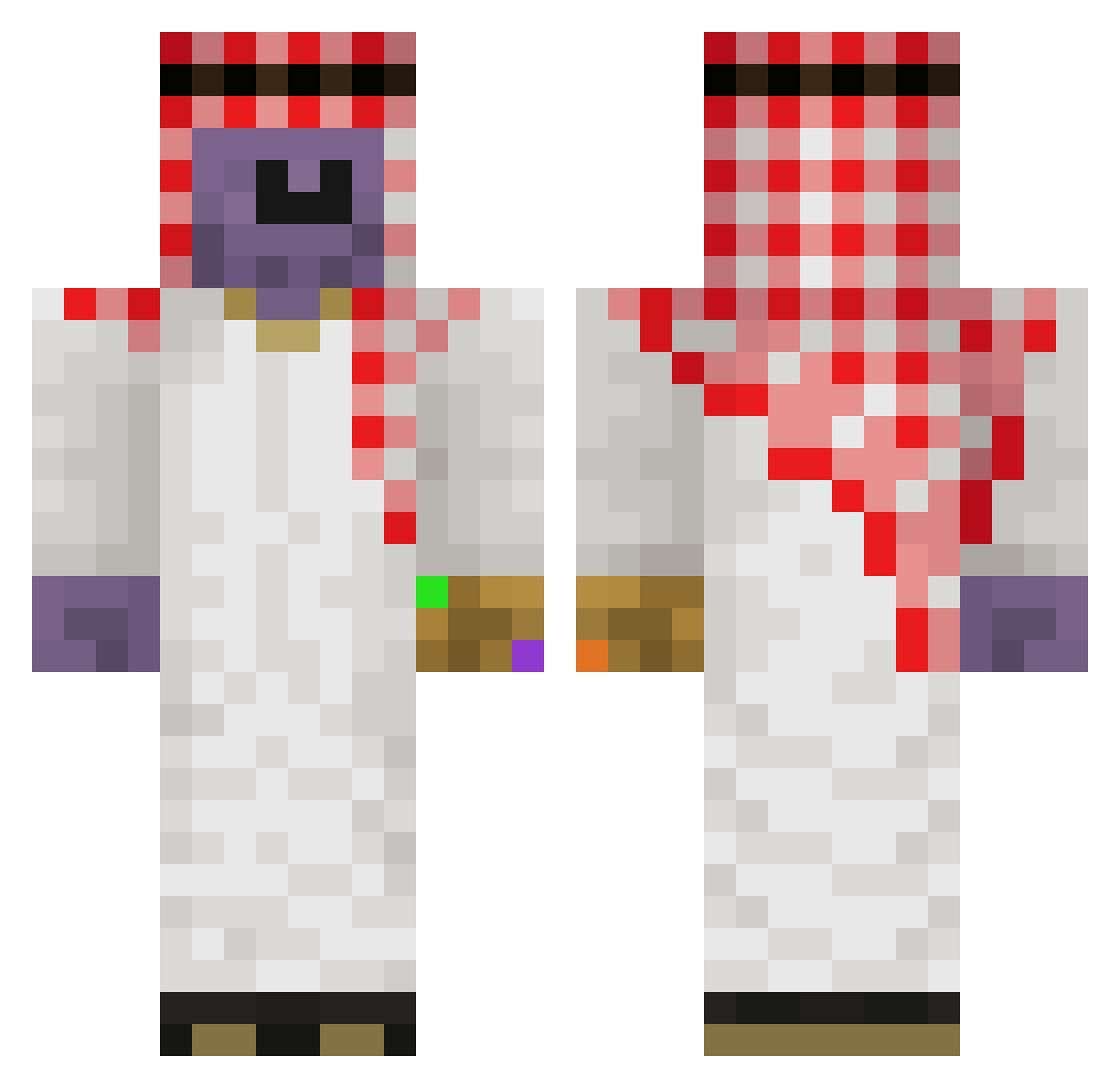 parksungbock Minecraft skin, front and back view